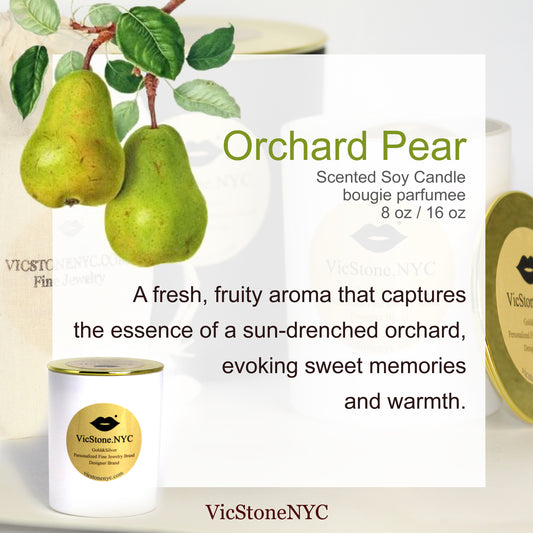 Luxury Orchard Pear Soy Incense Candle by Handmade