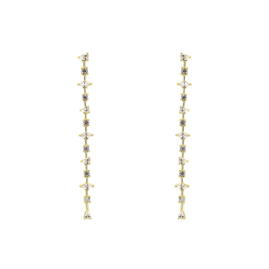 Elegant Long Dangle Gold Earrings for Women