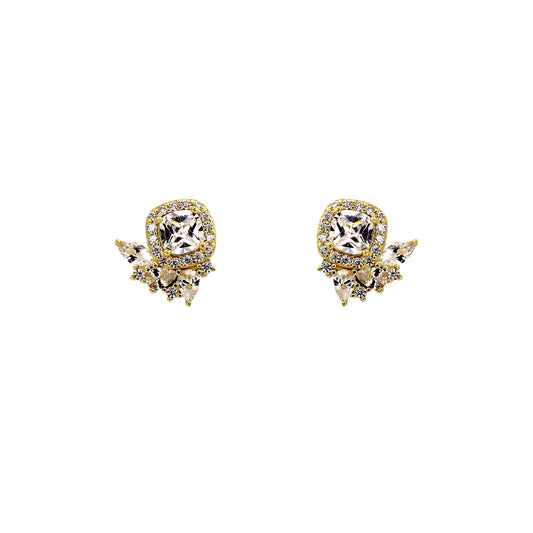 Unique Sparkling Gold Vermeil Stud Earrings