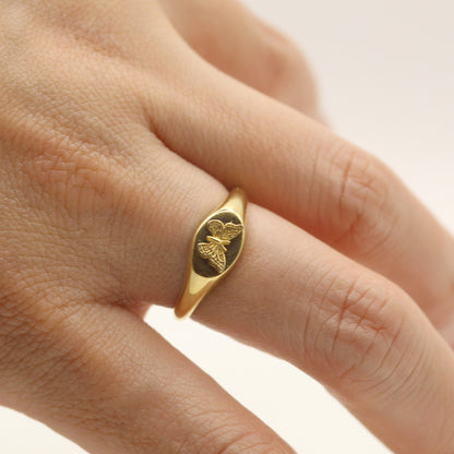 Stunning Butterfly Signet Ring - Exquisite Jewelry Handmade Butterfly Signet Silver Ring