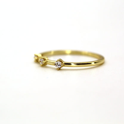 Tree Natural Diamond Eternity Yellow Gold Ring