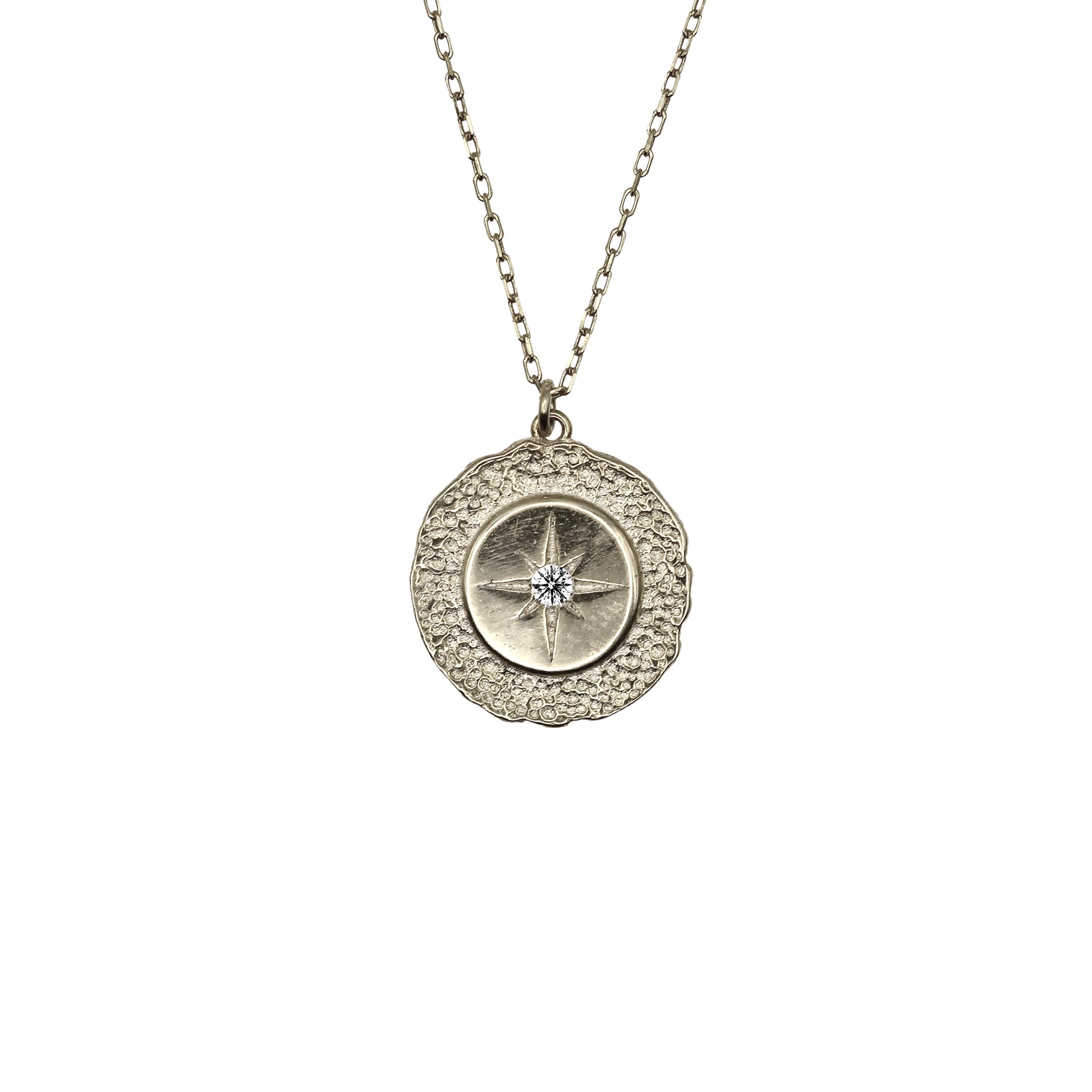 14k Natural Diamond North Star Gold Necklace.