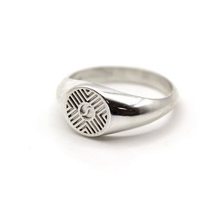 Yin and Yang Bold Sterling Silver Signet Ring.