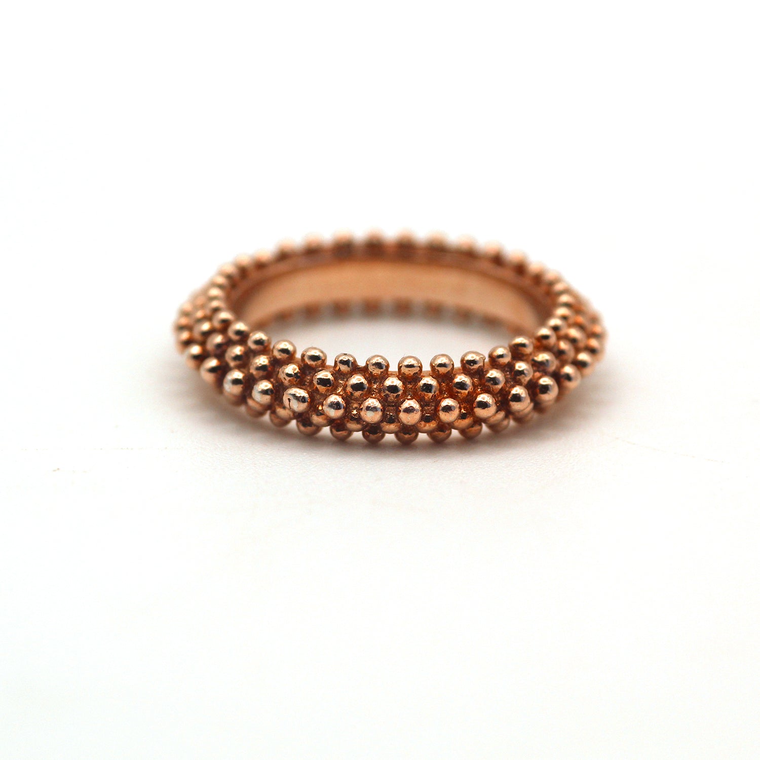 Handmade 14k Gold Ball Texture Ring.