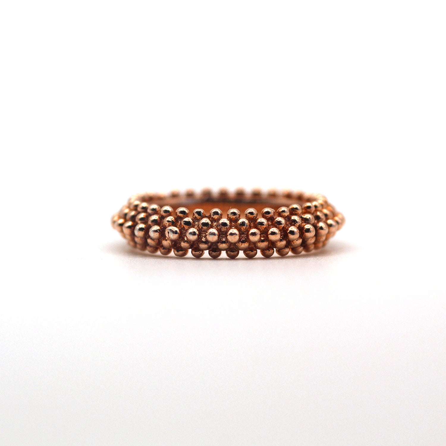 Handmade 14k Gold Ball Texture Ring.