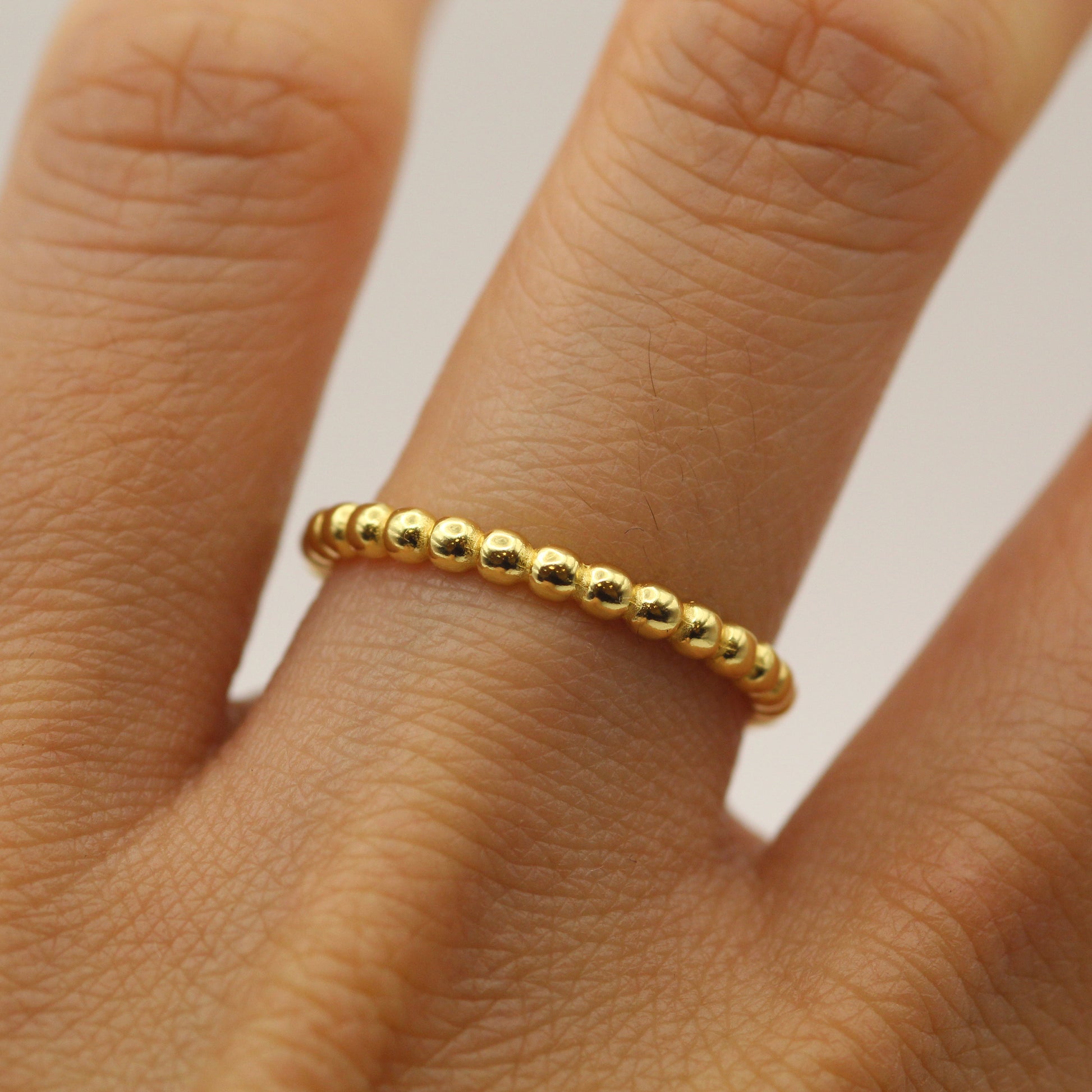 Handmade Eternity Beads Gold Ring.