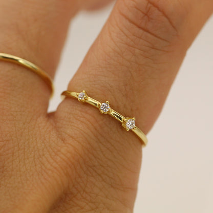 Tree Natural Diamond Eternity Yellow Gold Ring