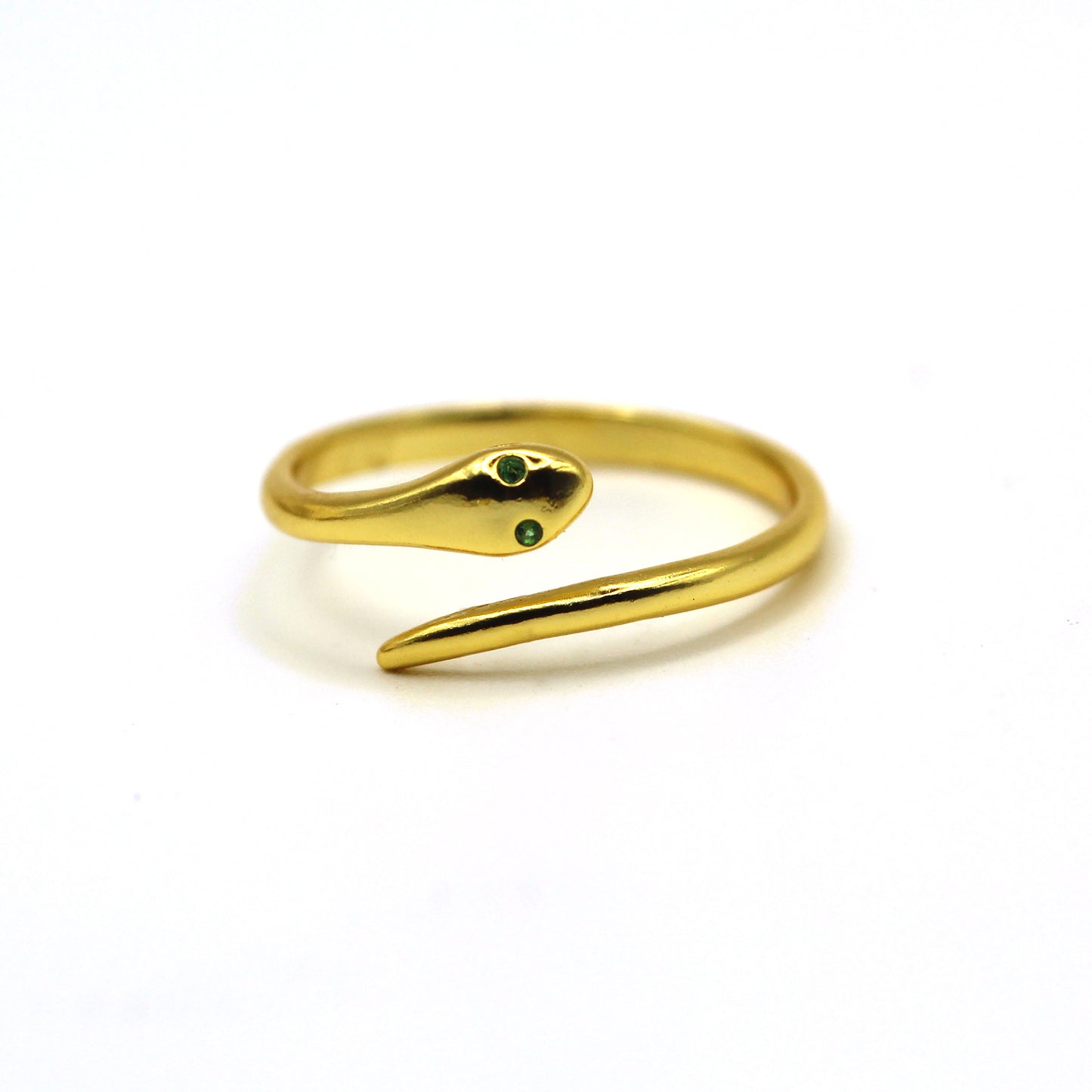 14k Emerald Snake Gold Ring