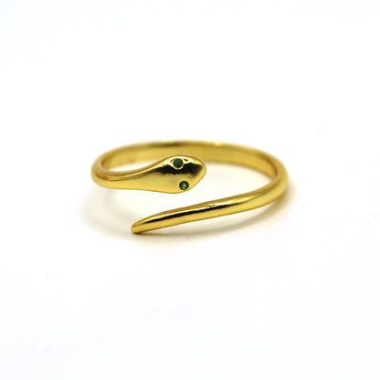 14k Emerald Snake Gold Ring