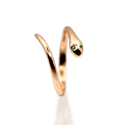 14k Emerald Snake Gold Ring