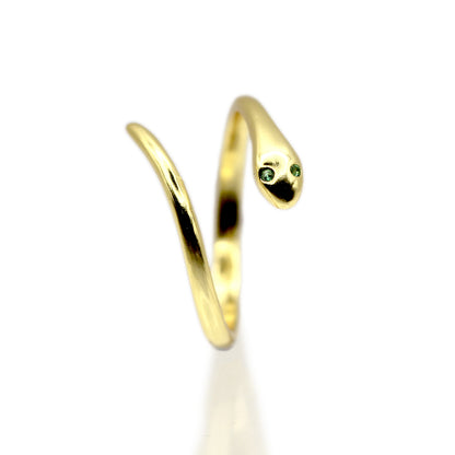 14k Emerald Snake Gold Ring