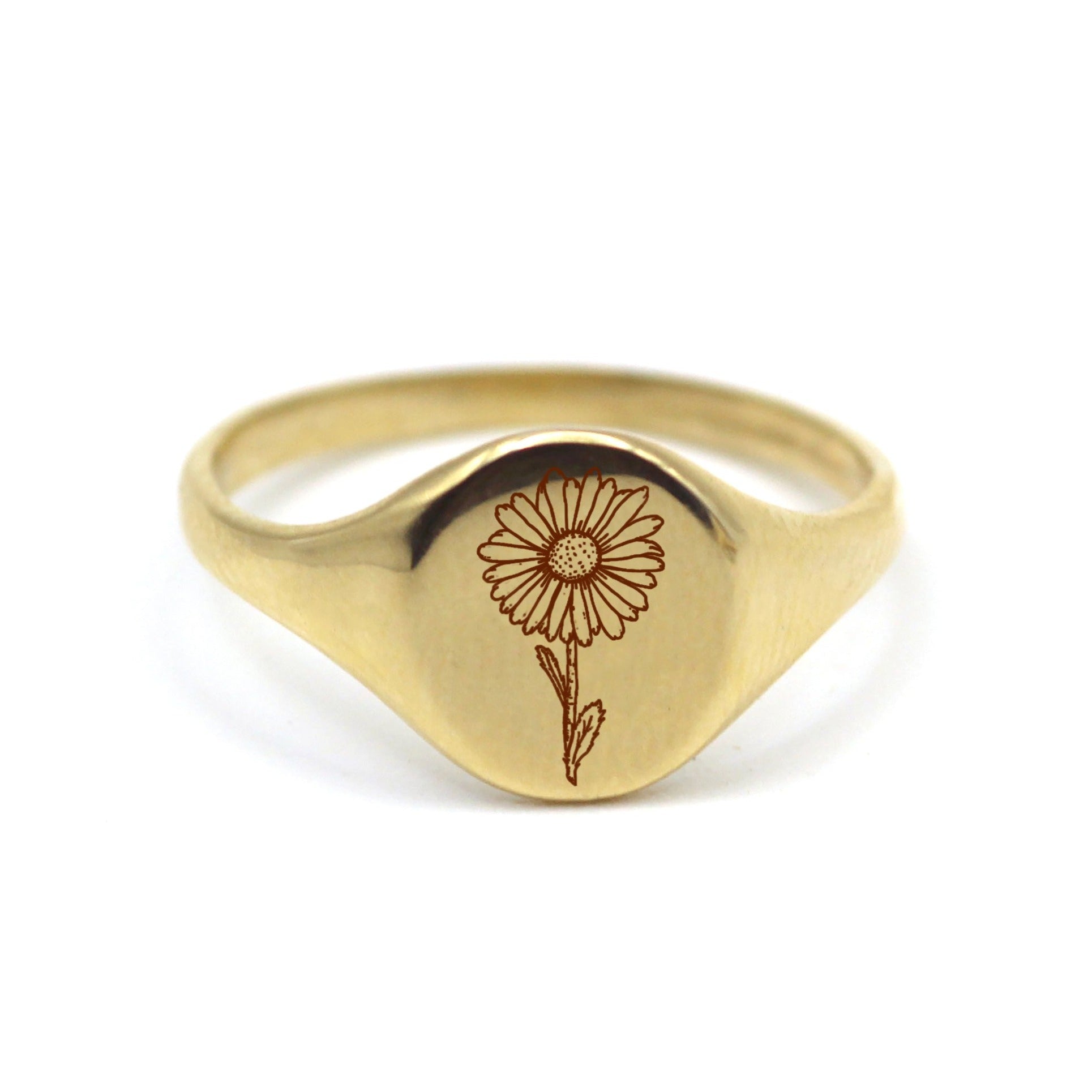 18k Daisy Flower Gold Ring | VicStone.NYC