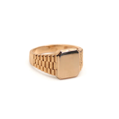 10k Solid Gold Bold Signet Ring.