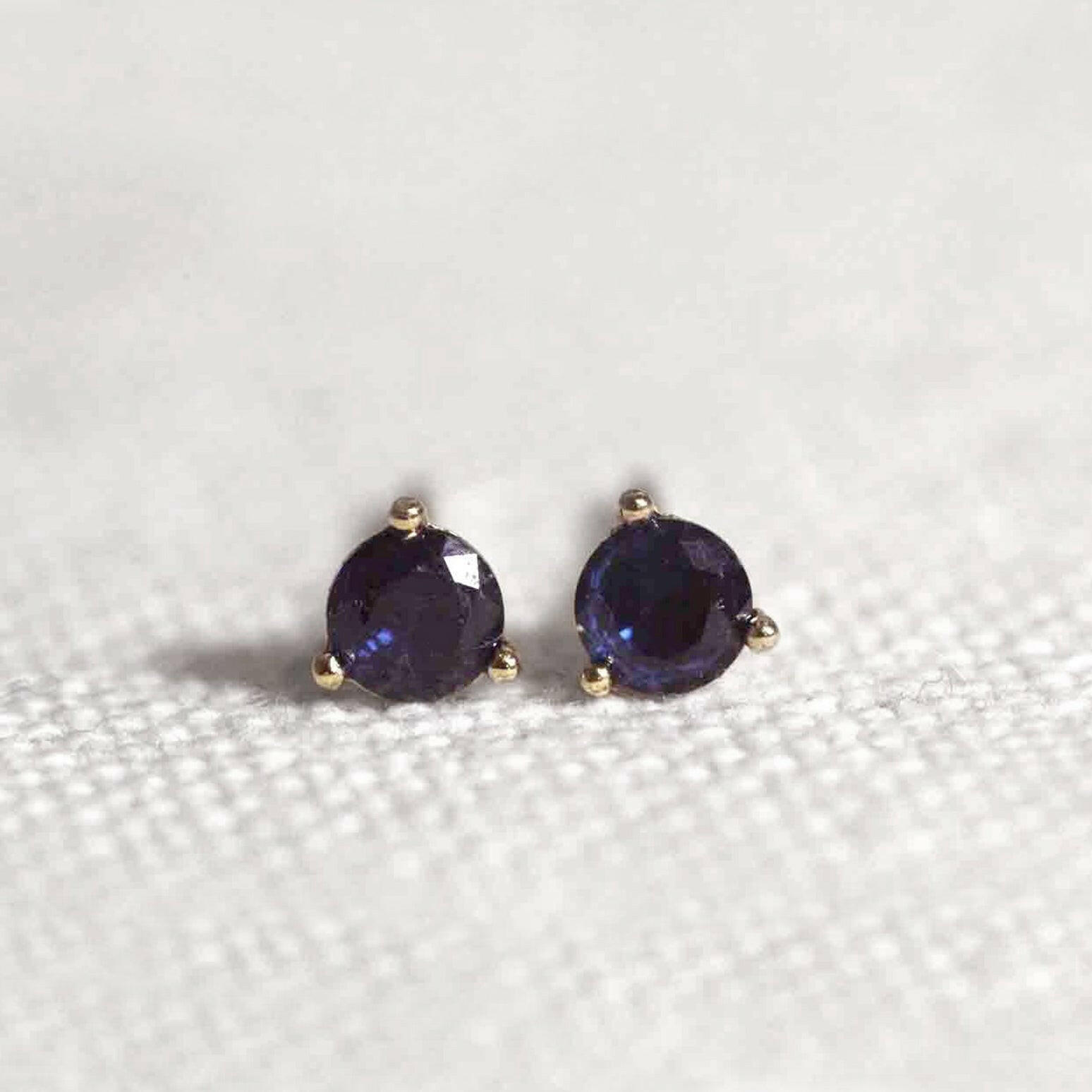 14k Gold Birthstone Earrings.