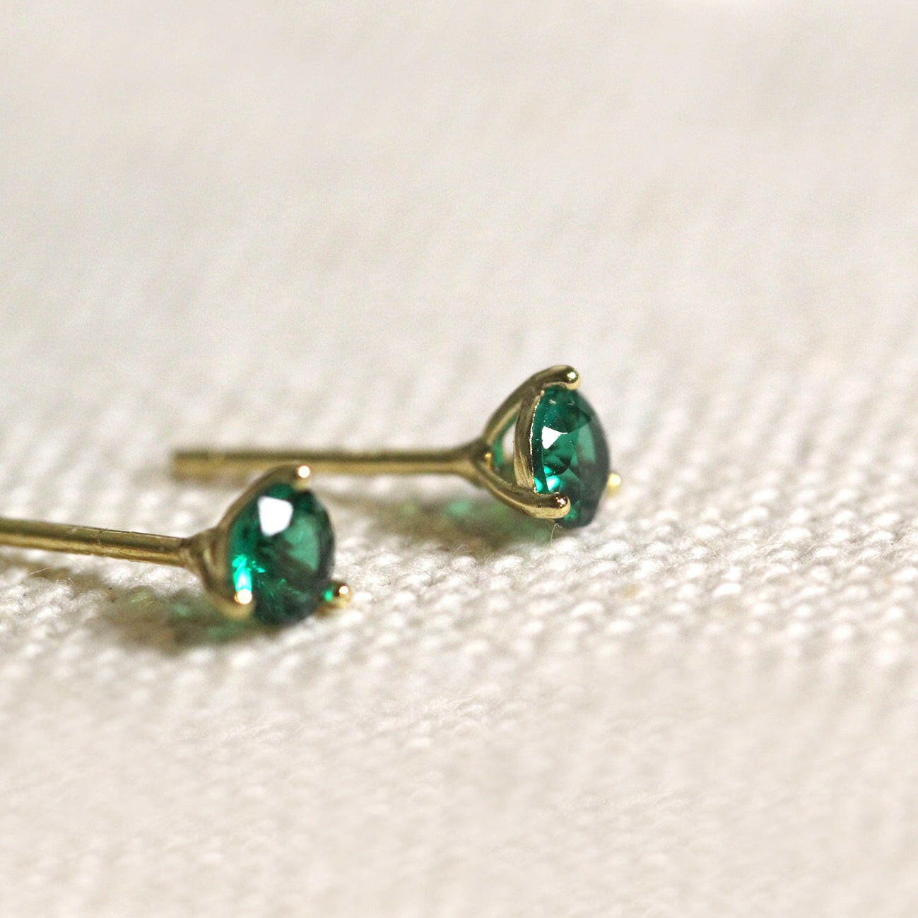 14k Gold Birthstone Earrings.