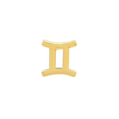 14k Gold Zodiac Earrings - Gemini May 21 - Jun 21.