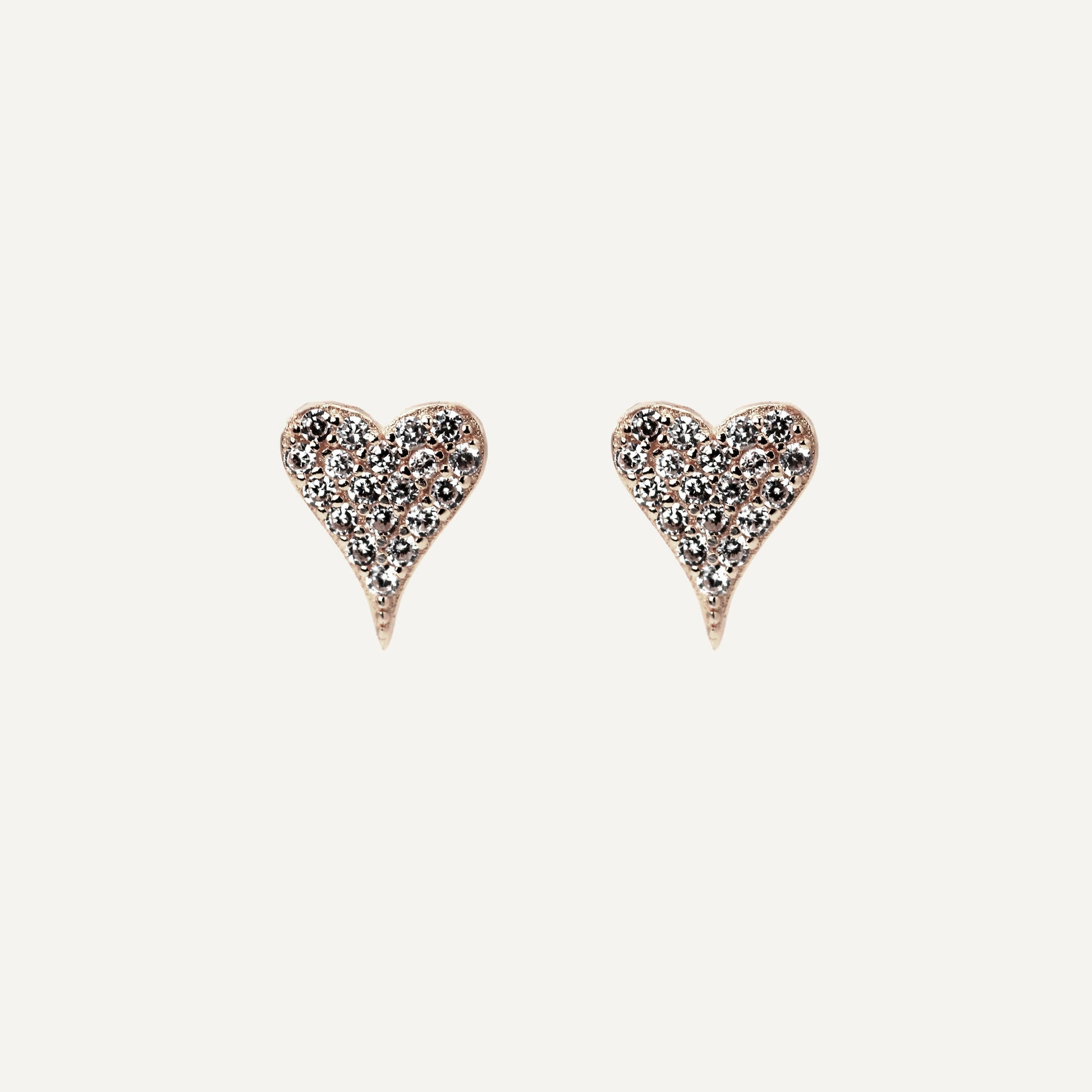 14k Diamond Heart Earrings.