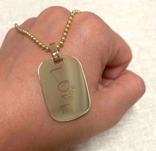 14K Dog Tag Personalized Necklace.