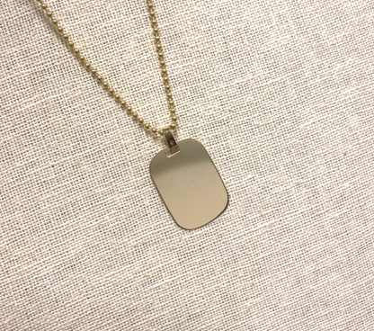 14K Dog Tag Personalized Necklace.