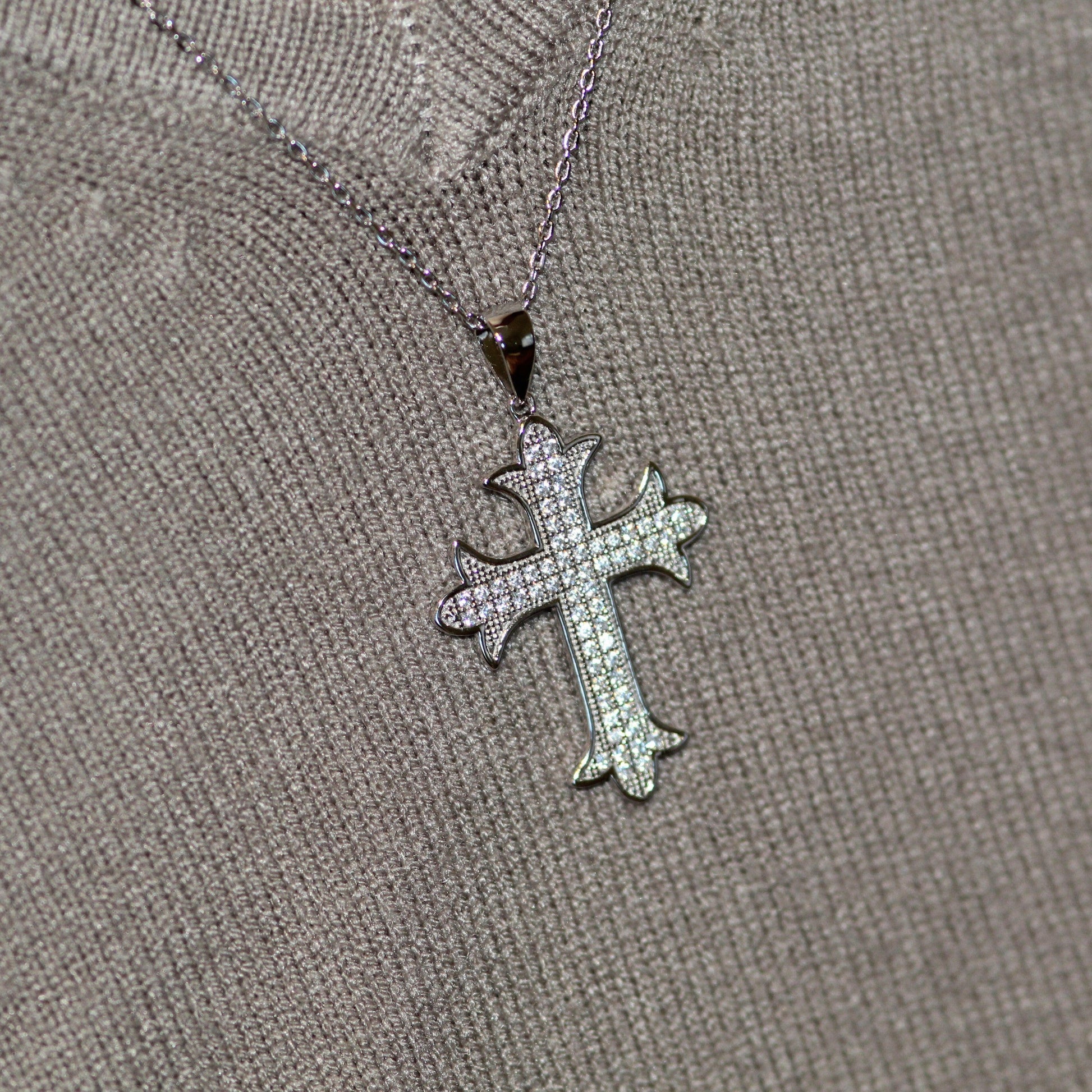 Diamond Cross Necklace with Diamonds.