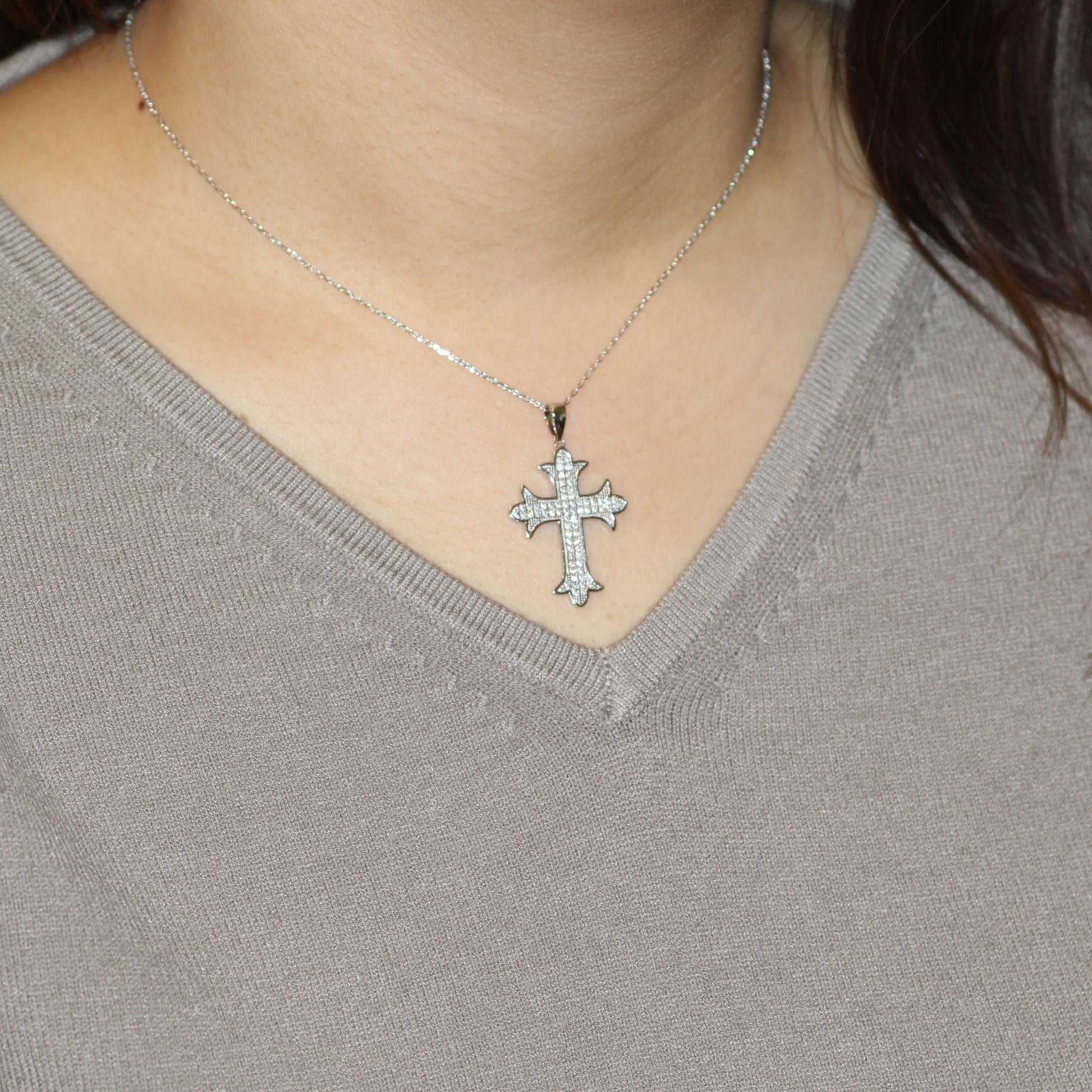 Diamond Cross Necklace with Diamonds.