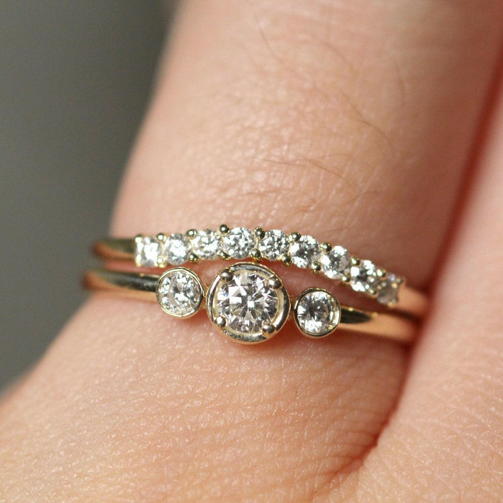 Diamond Wedding Band Sets in 14k Gold | VicStone.NYC