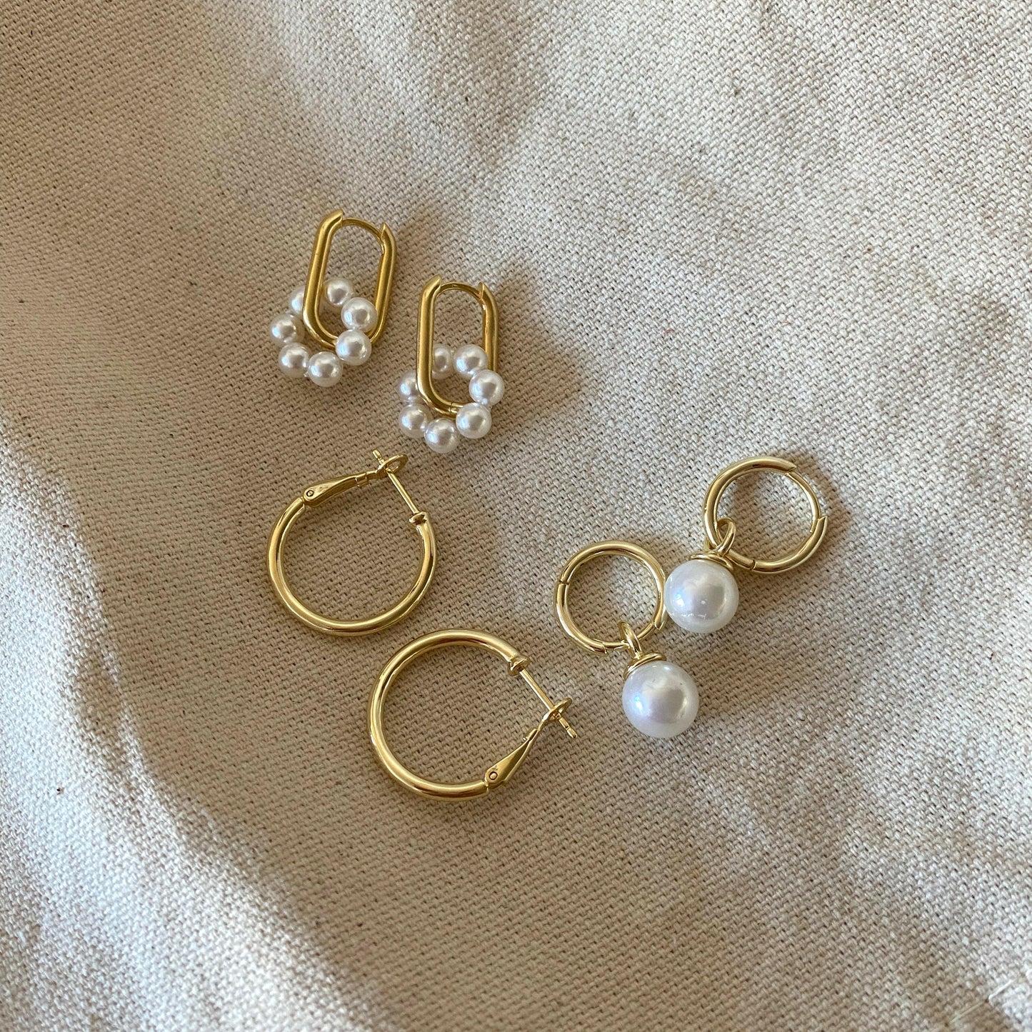 Sterling Silver Hoop Gold Earrings.