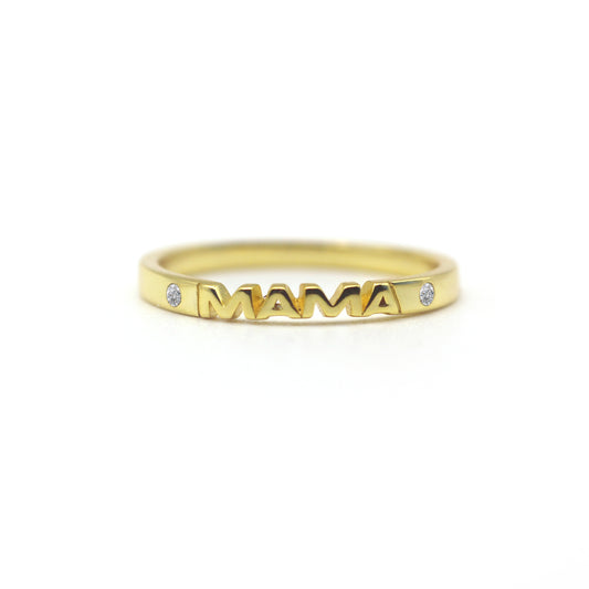 14k Mama Diamond Gold Ring.