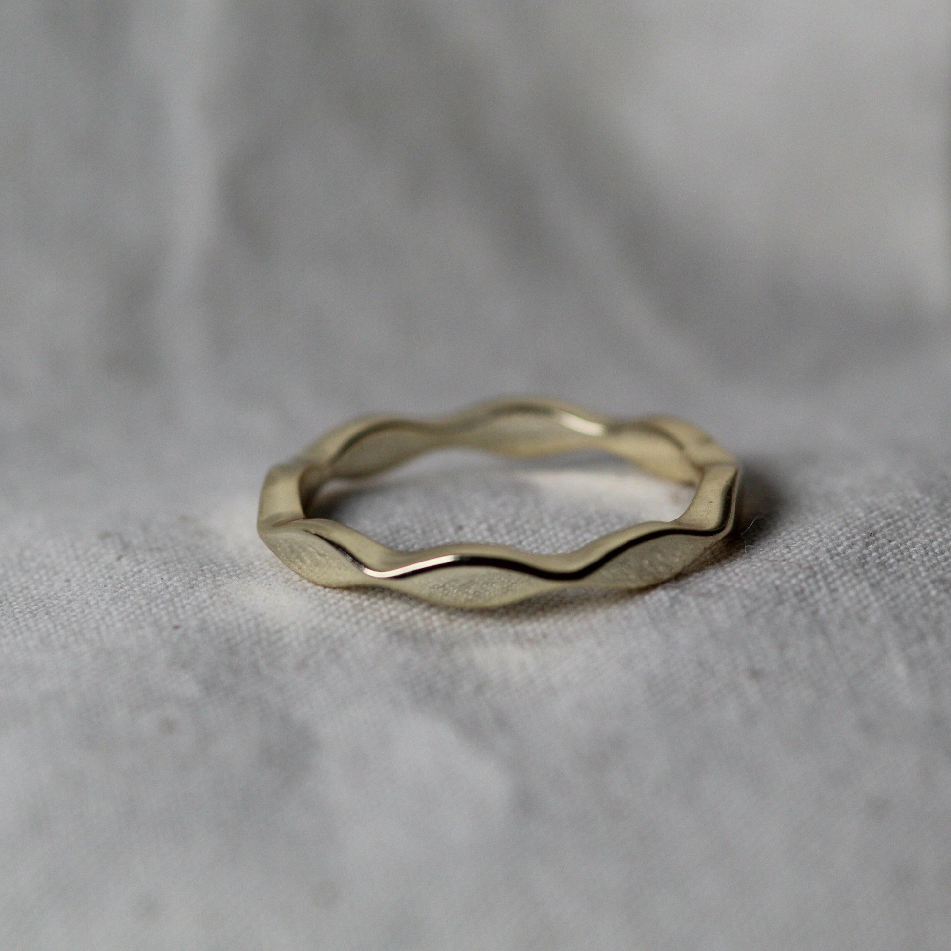 14k Modern Cut Gold Ring.