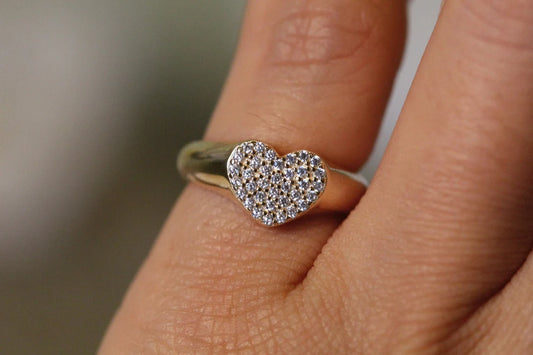 14k Diamond Heart Ring.