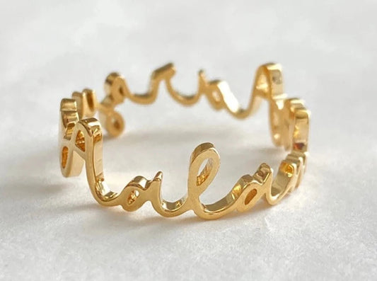 14k Handwriting Name Ring.