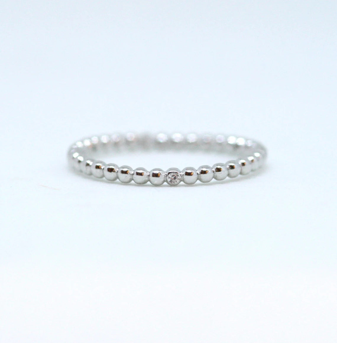 14k Tiny Diamond Eternity Wedding Band.