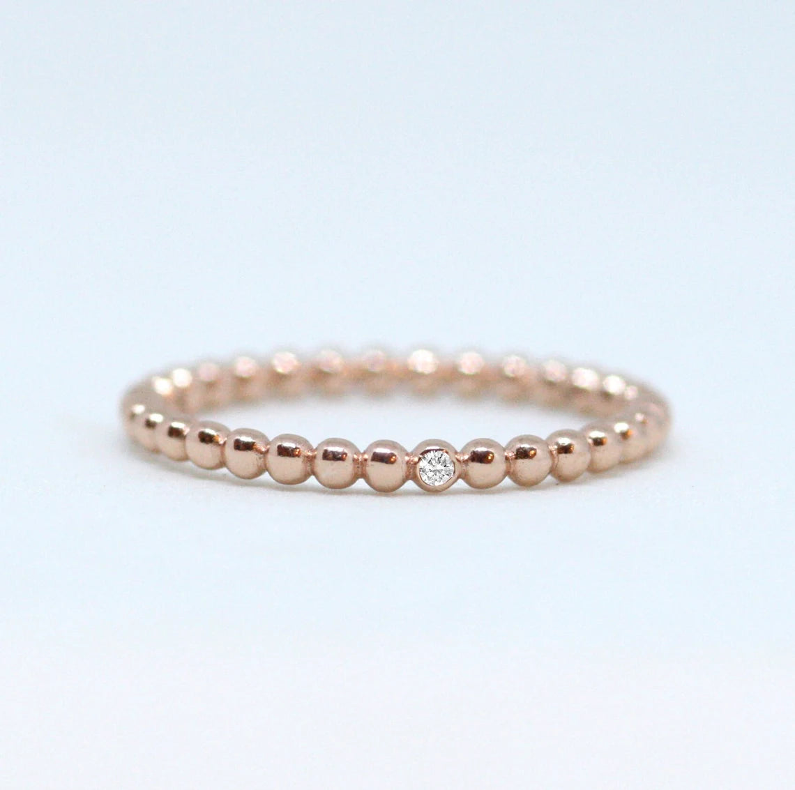 14k Tiny Diamond Eternity Wedding Band.